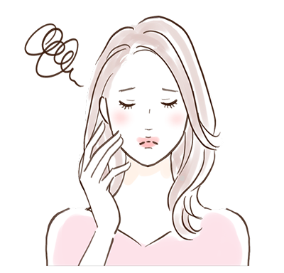 悩む女性のイラスト